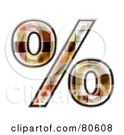 Royalty Free RF Clipart Illustration Of A Ceramic Tile Symbol Percent by chrisroll