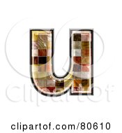 Poster, Art Print Of Ceramic Tile Symbol Lowercase Letter U