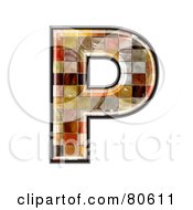 Poster, Art Print Of Ceramic Tile Symbol Capitol Letter P