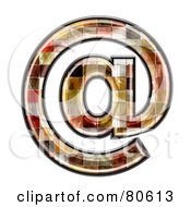 Royalty Free RF Clipart Illustration Of A Ceramic Tile Symbol Arobase by chrisroll