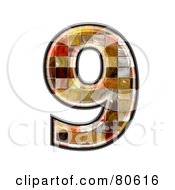 Royalty Free RF Clipart Illustration Of A Ceramic Tile Symbol Number 9