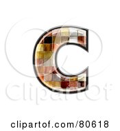 Royalty Free RF Clipart Illustration Of A Ceramic Tile Symbol Lowercase Letter C