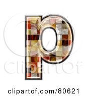Poster, Art Print Of Ceramic Tile Symbol Lowercase Letter P