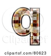 Poster, Art Print Of Ceramic Tile Symbol Lowercase Letter Q