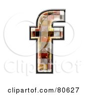 Royalty Free RF Clipart Illustration Of A Ceramic Tile Symbol Lowercase Letter F