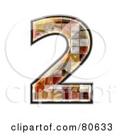 Royalty Free RF Clipart Illustration Of A Ceramic Tile Symbol Number 2