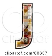 Poster, Art Print Of Ceramic Tile Symbol Capitol Letter J