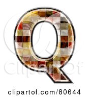 Poster, Art Print Of Ceramic Tile Symbol Capitol Letter Q