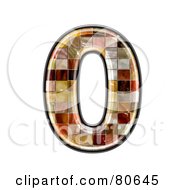 Royalty Free RF Clipart Illustration Of A Ceramic Tile Symbol Number 0