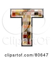Royalty Free RF Clipart Illustration Of A Ceramic Tile Symbol Capitol Letter T