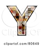 Poster, Art Print Of Ceramic Tile Symbol Capitol Letter Y