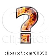 Royalty Free RF Clipart Illustration Of An Autumn Leaf Texture Symbol Question Mark by chrisroll