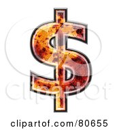 Royalty Free RF Clipart Illustration Of An Autumn Leaf Texture Symbol Dollar by chrisroll