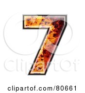 Royalty Free RF Clipart Illustration Of An Autumn Leaf Texture Symbol Number 7 by chrisroll