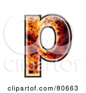 Royalty Free RF Clipart Illustration Of An Autumn Leaf Texture Symbol Lowercase Letter P by chrisroll