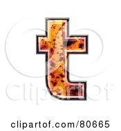 Autumn Leaf Texture Symbol Lowercase Letter T by chrisroll