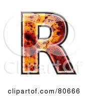Autumn Leaf Texture Symbol Capital Letter R