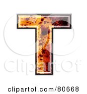 Autumn Leaf Texture Symbol Capital Letter T