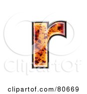 Royalty Free RF Clipart Illustration Of An Autumn Leaf Texture Symbol Lowercase Letter R by chrisroll