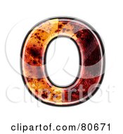 Royalty Free RF Clipart Illustration Of An Autumn Leaf Texture Symbol Capital Letter O by chrisroll