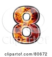 Royalty Free RF Clipart Illustration Of An Autumn Leaf Texture Symbol Number 8 by chrisroll