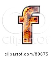 Royalty Free RF Clipart Illustration Of An Autumn Leaf Texture Symbol Lowercase Letter F by chrisroll