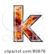 Autumn Leaf Texture Symbol Lowercase Letter K