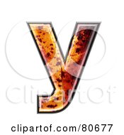 Royalty Free RF Clipart Illustration Of An Autumn Leaf Texture Symbol Lowercase Letter Y by chrisroll