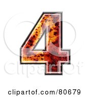 Royalty Free RF Clipart Illustration Of An Autumn Leaf Texture Symbol Number 4