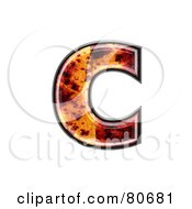 Royalty Free RF Clipart Illustration Of An Autumn Leaf Texture Symbol Lowercase Letter C by chrisroll