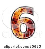 Royalty Free RF Clipart Illustration Of An Autumn Leaf Texture Symbol Number 6 by chrisroll