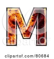 Autumn Leaf Texture Symbol Capital Letter M
