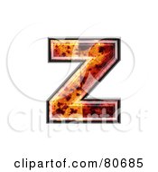 Autumn Leaf Texture Symbol Lowercase Letter Z
