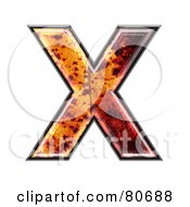 Poster, Art Print Of Autumn Leaf Texture Symbol Capital Letter X