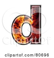 Autumn Leaf Texture Symbol Lowercase Letter D