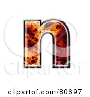 Poster, Art Print Of Autumn Leaf Texture Symbol Lowercase Letter N
