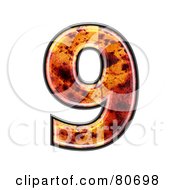 Royalty Free RF Clipart Illustration Of An Autumn Leaf Texture Symbol Number 9