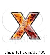 Autumn Leaf Texture Symbol Lowercase Letter X