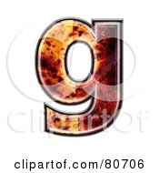 Autumn Leaf Texture Symbol Lowercase Letter G