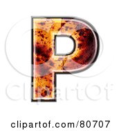 Autumn Leaf Texture Symbol Capital Letter P