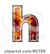 Autumn Leaf Texture Symbol Lowercase Letter H by chrisroll