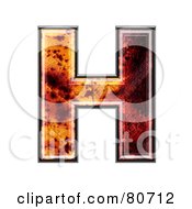 Royalty Free RF Clipart Illustration Of An Autumn Leaf Texture Symbol Capital Letter H
