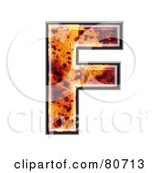 Royalty Free RF Clipart Illustration Of An Autumn Leaf Texture Symbol Capital Letter F