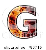 Autumn Leaf Texture Symbol Capital Letter G