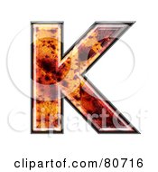 Autumn Leaf Texture Symbol Capital Letter K