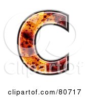 Royalty Free RF Clipart Illustration Of An Autumn Leaf Texture Symbol Capital Letter C