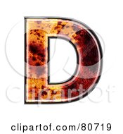 Royalty Free RF Clipart Illustration Of An Autumn Leaf Texture Symbol Capital Letter D