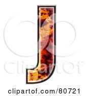 Royalty Free RF Clipart Illustration Of An Autumn Leaf Texture Symbol Capital Letter J