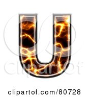 Royalty Free RF Clipart Illustration Of An Electric Symbol Capitol Letter U by chrisroll