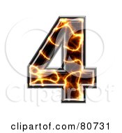 Royalty Free RF Clipart Illustration Of An Electric Symbol Number 4 by chrisroll